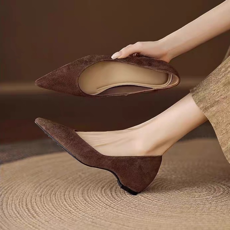 여름용 신상, 캐주얼한 디자인의 뾰족한 앞코 스웨이드  - Heels 리뷰 및 가격