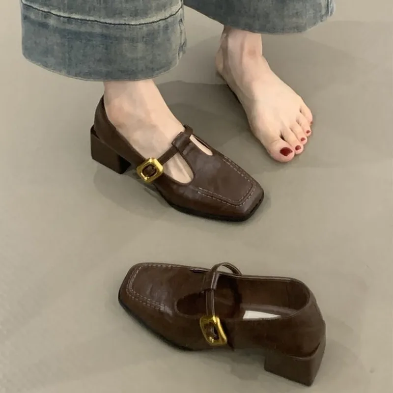 여성용 사각 앞코, T자 스트랩, 메리 제인 스타일,  - Women'S Shoes 리뷰 및 가격