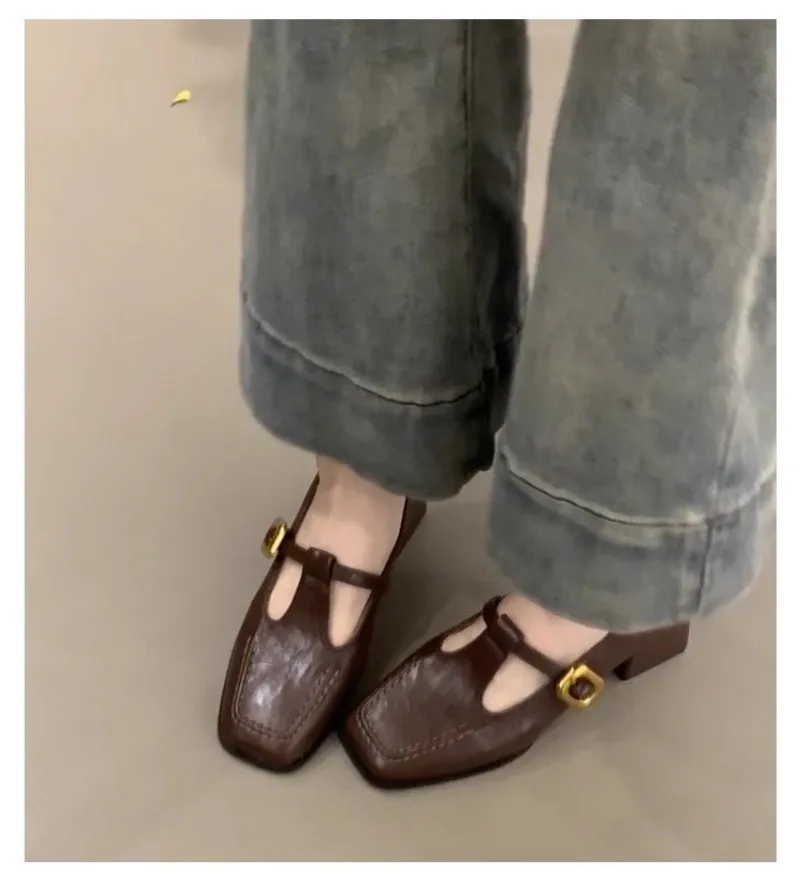 여성용 사각 앞코, T자 스트랩, 메리 제인 스타일,  - Women'S Shoes 리뷰 및 가격
