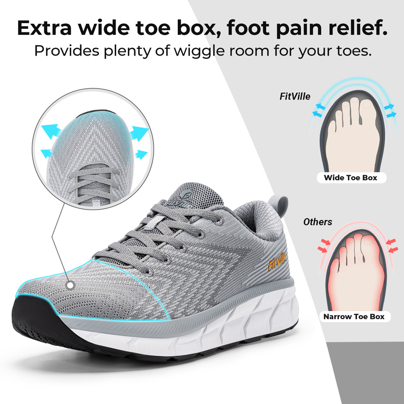 핏빌 남성용 와이드 핏 운동화, 가벼운 스니커즈 - Breathable Mesh Athletic Shoes 리뷰 및 가격
