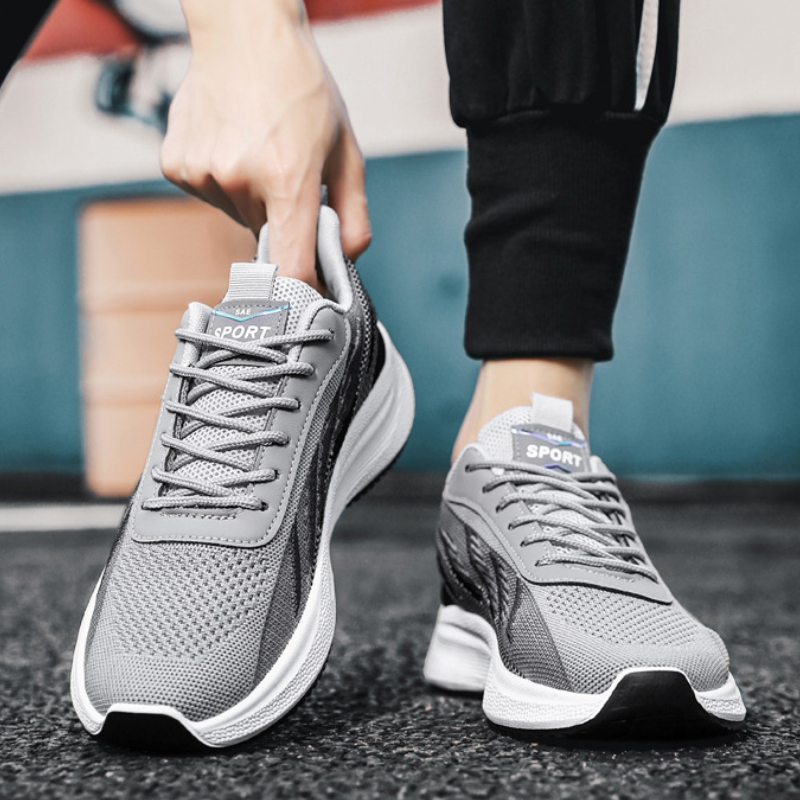 디자이너 러닝화 남성 통기성 니트 남성 트레이너 스포츠 - Knit Fabric Lace Up Sneakers 리뷰 및 가격